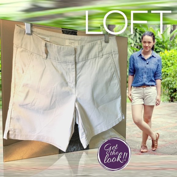 LOFT Pants - LOFT "6" Short" Cotton Khaki Shorts    |    SIZE 0